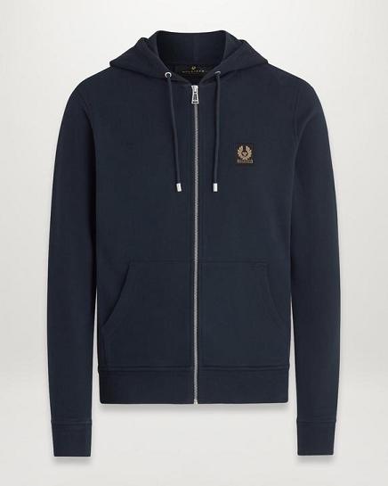 Sweat À Capuche Belstaff Homme 1924 Bleu Foncé Marine Coton Polaire France ZC6524103